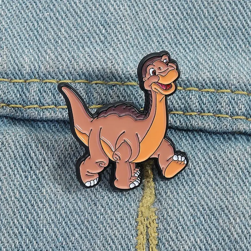 Cute Cartoon Dinosaur Enamel Brooch, Adorable Animal Alloy Pin for Bags and Clothing, Unique Jewelry Badge Accessory, Fashion Accessory Brooch Pins
