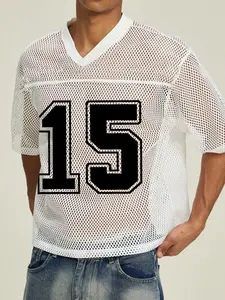 Men's Summer Digital Sport V-Neck Short Sleeve Athletic Top, Gym Workout Shirt, Lightweight Breathable Fabric, Color Contrast Design, Moisture-Wicking Details for Daily Active Wear