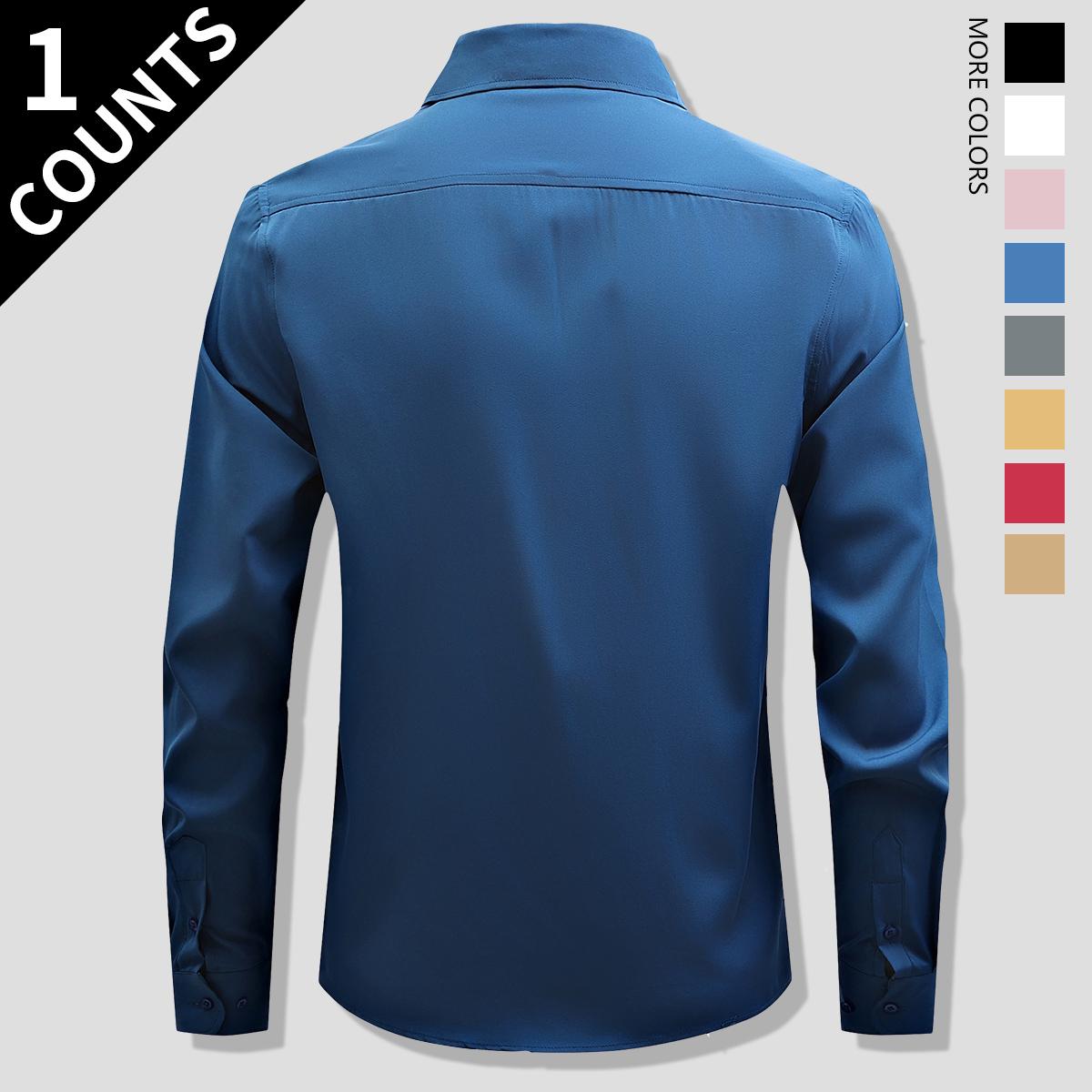 Men's Classic Slim Fit Dress Shirt – Professional Long Sleeve Button-Down – Versatile Tailored Look for Business, Weddings, and Everyday Essentials