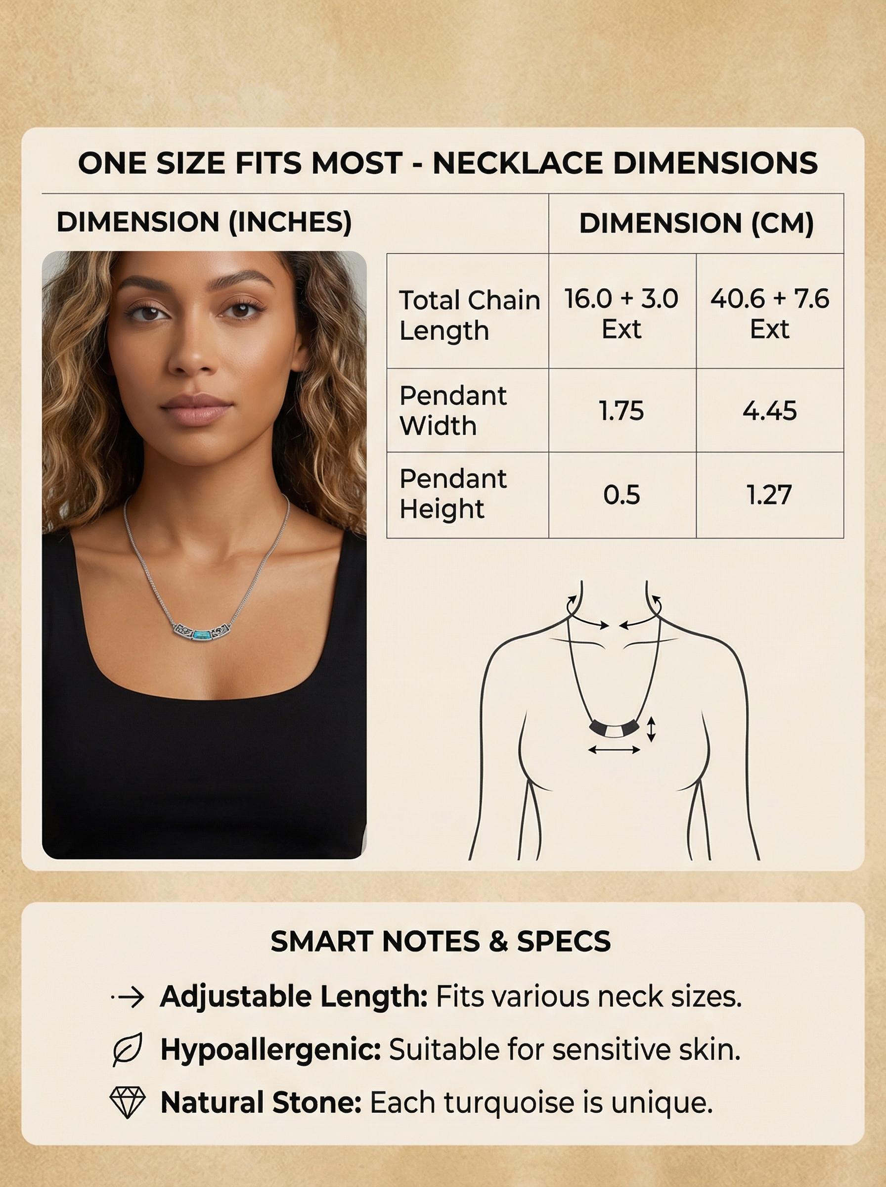 Wrangler Western Pendant Necklace for Women 14K Gold Statement Carvings Turquoise Cowgirl Vintage Jewelry Hypoallergenic Stainless Steel & Copper Adjustable Lobster Clasp