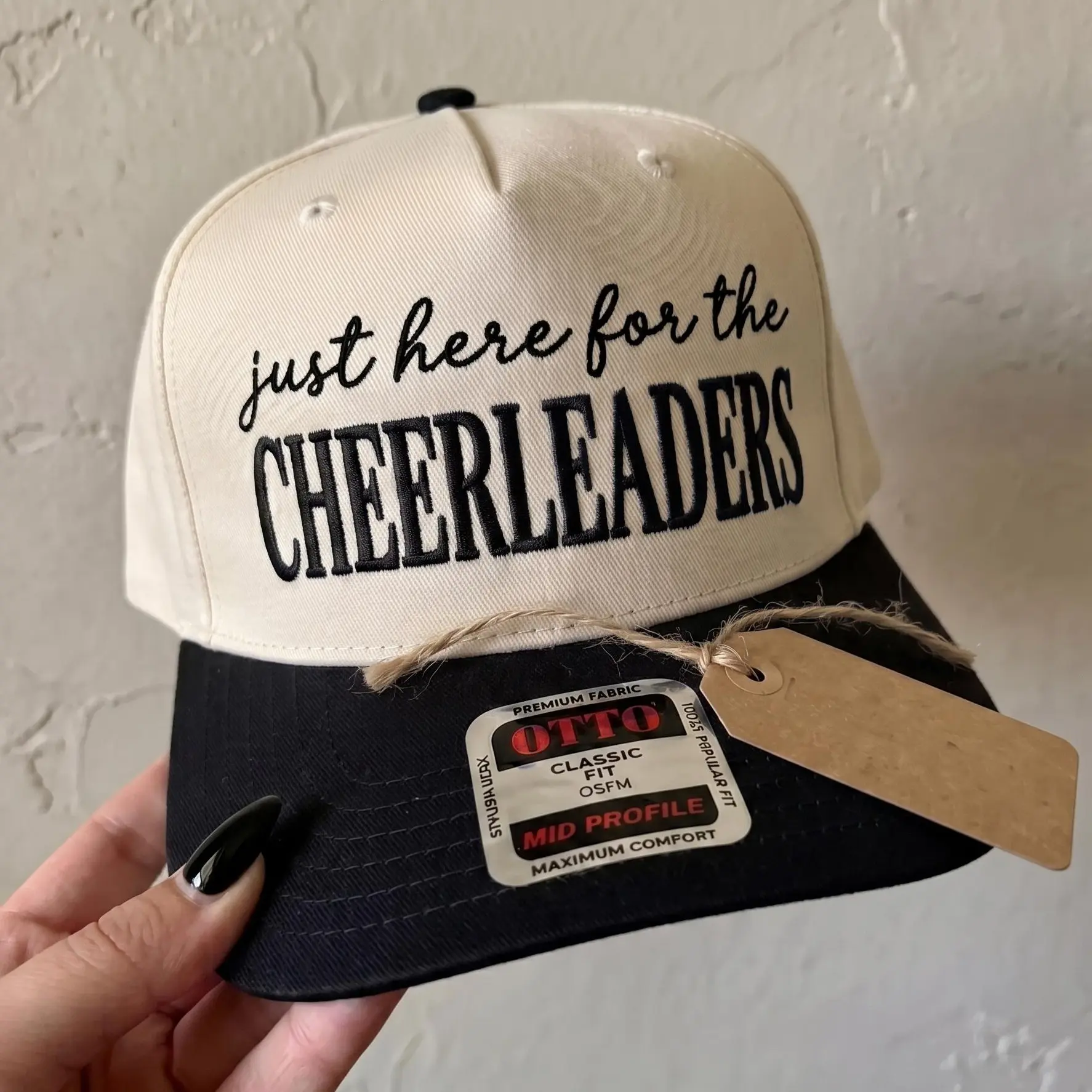 Just Here For The Cheerleaders Hat Embroidery Design Cute Cheer Mom Sports Cap, summer Hat, everyday hat, adjustable hat, gift for him her