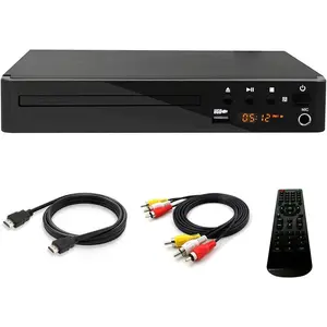 LP-099 Multi Region Code Zone Free PAL/NTSC  DVD Player CD Player with HDMI AV Output & Remote & USB Input & MIC Input - Compact Design (Black)