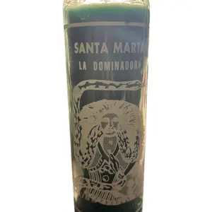 Santa Martha Dominator Candle - Green Candle with White Label, Decorative Design, Ideal for Home Decoration - Ornaments