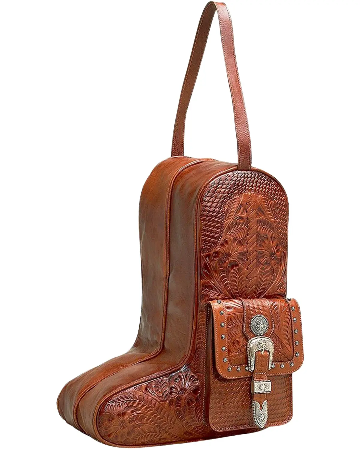 American West Unisex Zip-Around Antique Leather Boot Bag - 8565736