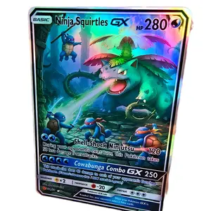 Ninja Squirtles GX Custom Card - TMNT x Pokemon Crossover - High Gloss Rainbow HoloThe Crossover You’ve Been Looking For.  Custom-designed Ninja Squirtles GX featuring the Squirtle Squad as the Ninja Turtles in a standoff against Venusaur. ️ The Detail