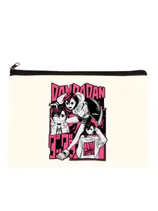 Dandadan Okarun Anime Momo Ayase Women Small Canvas Makeup Bag Travel Cosmetic Pouch Toiletry Bag for Women Portable MakeUp Pouch Kit Organizer