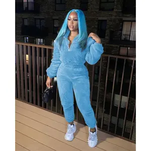 Winter Plush Warm Tracksuits Women 2 Piece Running Sets Thickened Double-sided Fleece V-neck Hoodies Casual Pants Suit Outfits Womenswear Elastic