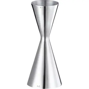 Japanese Style Slim 1oz/2oz Jigger,Cocktail Jigger with Measurements Inside,Stainless Steel Double Cup Whiskey & Wine Accessories for Bartender Home Bar Tools(304SS)