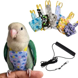 3 Pack Elastic Parrot Harness and Leash Set for Small Birds, Escape Proof Flight Training Lead for Cockatiel Budgie Conure Lovebird, Outdoor Walking Vest with Elastic Strap