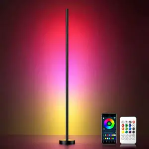 YeeWhale Smart RGBICW LED Corner Floor Lamp - 16 Million DIY Colors, 68+ Scenes, Music Sync, App & Remote Control, Color-Changing Ambient Lighting for Living Rooms, Bedrooms, and Gaming Rooms