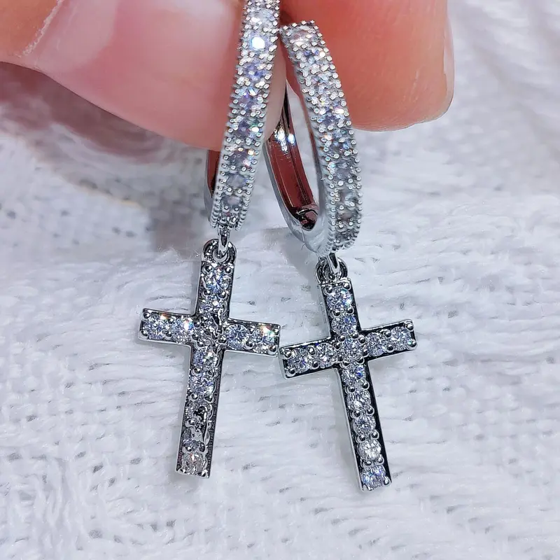 Criss Cross Design Dangle Earrings, Fashionable Earrings, Artificial Zircon CZ Bling Decor Drop Earrings Statement Earrings for Women & Men, Versatile Earrings Trendy Jewelry Casual Fashion Jewelry Fashion Accessories for Party, Daily Clothing Decor
