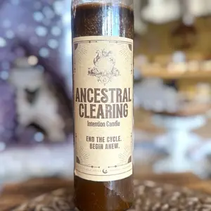 Ancestral Clearing 7 Day Intention Candle Celestial Circle Karma Clearing Emotional Healing Ritual Candle for Spiritual Practices