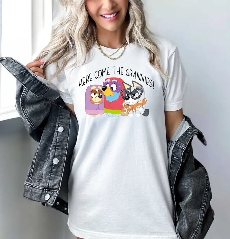 Here Come The Grannies T-shirt, Bingo Shirt, Bluey Characters, Trip Tee, Holiday Shirt, Dog Shirt