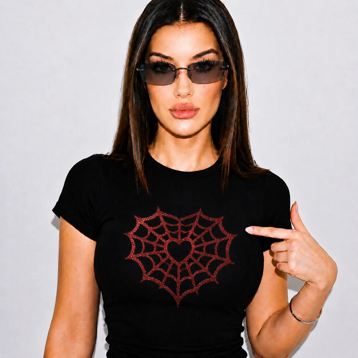 Spider-Man Red Logo Black T-Shirt for Women - Comfortable & Stylish Top with Bold Design