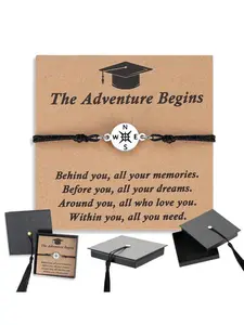 Graduation Gifts for Her Him Kindergarten Class of 2026 Cool High School College Graduation Gift 5th 8th Grade Teen Girl Boy Bracelet Women Jewelry Cards Middle School Nurse Senior Daughter Student Adjustable Cuffs Letter Link Bracelet