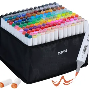 TOUCHNEW Alcohol Soft Brush Markers,Selectable - Brush & Chisel Tip / Fine & Chisel Sketch Art Markers,School Supplies, Pens for Lettering Cards Drawing Coloring Illustrations