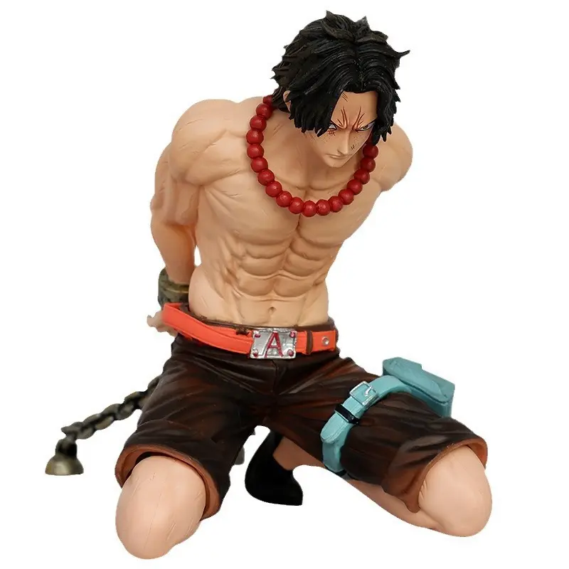 Portgas D. Ace GK Resin Statue - 1 Piece Emotional Marineford Execution Kneeling Pose Figurine, Home Decor Collectible for Anime Fans