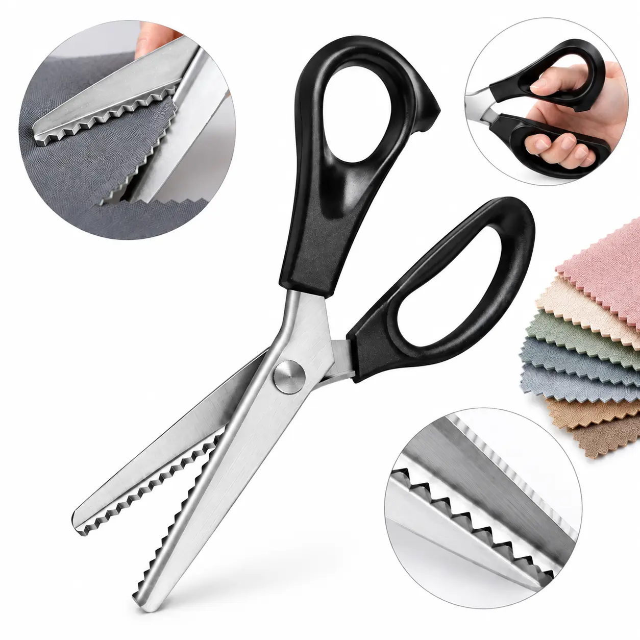 Stainless Steel Zig Zag Scissors with Serrated Teeth - Decorative Edge Fabric Cutting Scissors for Sewing, Quilting, Dressmaking & DIY Crafts, Sewing Accessories and Supplies, Lace, Dressmaking, Sewing & Tailoring, Crafting Sewing Tools, S Sewing Tools