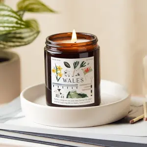 Wales Gift For Her - Welsh Keepsake Gift Candle - Love From Wales - Personalised Scented Candle