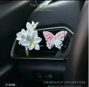 Butterfly Car Air Vent Clips,2 Pack Daisy Flower Air Vent Clip Cute Car Air Fresheners Vent Clips Car Inter Decor Accessories for Women and Girls, PINK