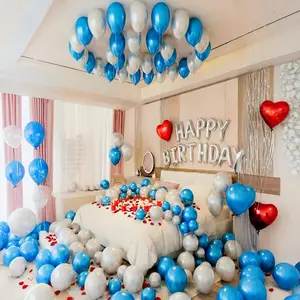 227 pieces of silver blue Barbie balloon set, Valentine's Day wreath arch set, 5/10 inch party decoration balloons, latex material balloons, reusable, suitable for indoor and outdoor use, birthdays, weddings, Valentine's Day decoration balloons