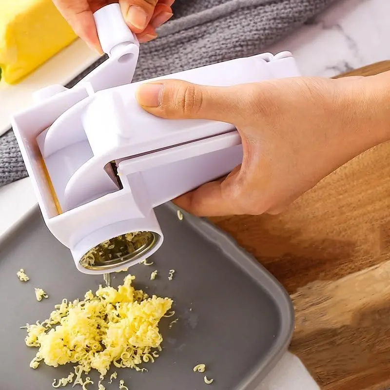 Generic Olive Garden Rotary Cheese Grater with 2 Stainless Steel Drums for Hard Cheese, Parmesan，Nuts, Chocolate White GG-white