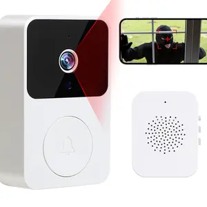 Smart Visual Doorbell, Home Security Smart Wireless Doorbell, HD Night Vision Video Camera with Chime, Two-Way Audio, Easy Installation, with Human Detection & Real-Time Alerts