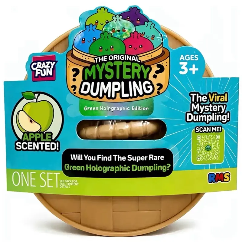 Crazy Fun Mystery Dumpling Squishy - Apple Scented Green Holographic