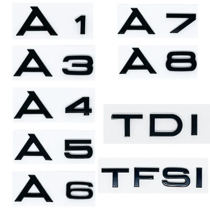 3D ABS A1 A3 A4 A5 A6 A7 A8 TDI TFSI Logo Emblem Auto Badge Trunk Decal For Car Fender Sticker Accessories