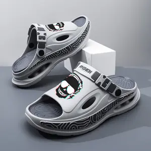 2026 “Cyber-Glitch” Skull Slides | Tactical Buckle Techwear Sandals | Anaglyph Digital Art Platform Shoes | High-Street Urban Gamer Slippers