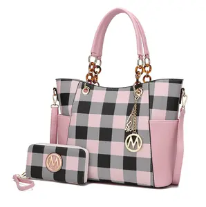MKF Collection Tote Bag for Women, Handbag Set with Wallet-Top-Handle- Vegan Leather Purse Pink by Mia k