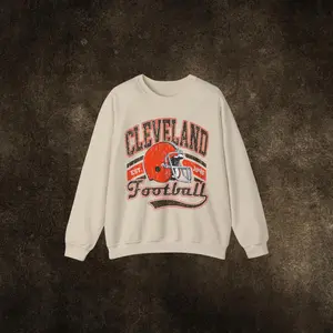 Cleveland Football Sweatshirt, Cleveland Medium-Heavy Blend Cozy Crewneck, Sporty Football Fan Jumper, Team Spirit Pullover, Cleveland