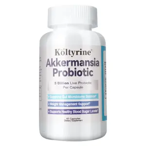 Koltyrine Akkermansia muciniphila – 50 Billion AFU Live Probiotic for Gut Microbiome Balance | Ultra-Concentrated, 60 Capsules