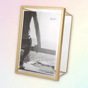 Threshold Brass Picture Frame,5.75x7.75",Wire Edge,Trending Home Decor,Aesthetic Frame,TikTok Hot Sale,Decorative Photo Frame