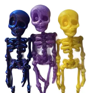 Articulating Skeleton Figurine - 3D Printed, Designs Articulating spooky magnet Halloween magnet bones skeledude bone friend fridge Mini Pocket   Magnetic Decoration Decor Ornaments