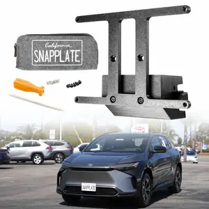 Toyota bZ4X SnapPlate No-Drill Front License Plate Holder - Clean Minimal Design, Height Adjustable, Breakaway Feature, Made in USA
