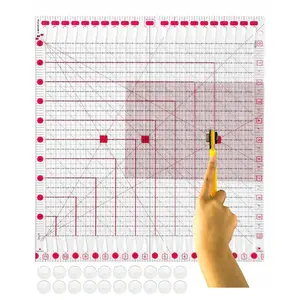 Quilting Ruler for  Fabric  11.5" x 10.5" Quilt Rulers Quilting Sewing Tools Slotted Rulers for Accurate Measurements and Easy  Fabrics