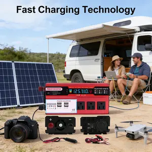 5000W Car Power Inverter DC 12V to AC 110V with 4 AC Sockets & USB Ports for RV Truck Camping