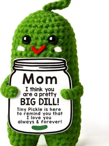 Mothers Day Birthday Gifts for Mom from Daughter Son, Handmade Crochet Pickle Plush “Big Dill” Gift for Mother in Law or Stepmom Mothers Day Keepsake, I Love You Mama Small Cute Decor
