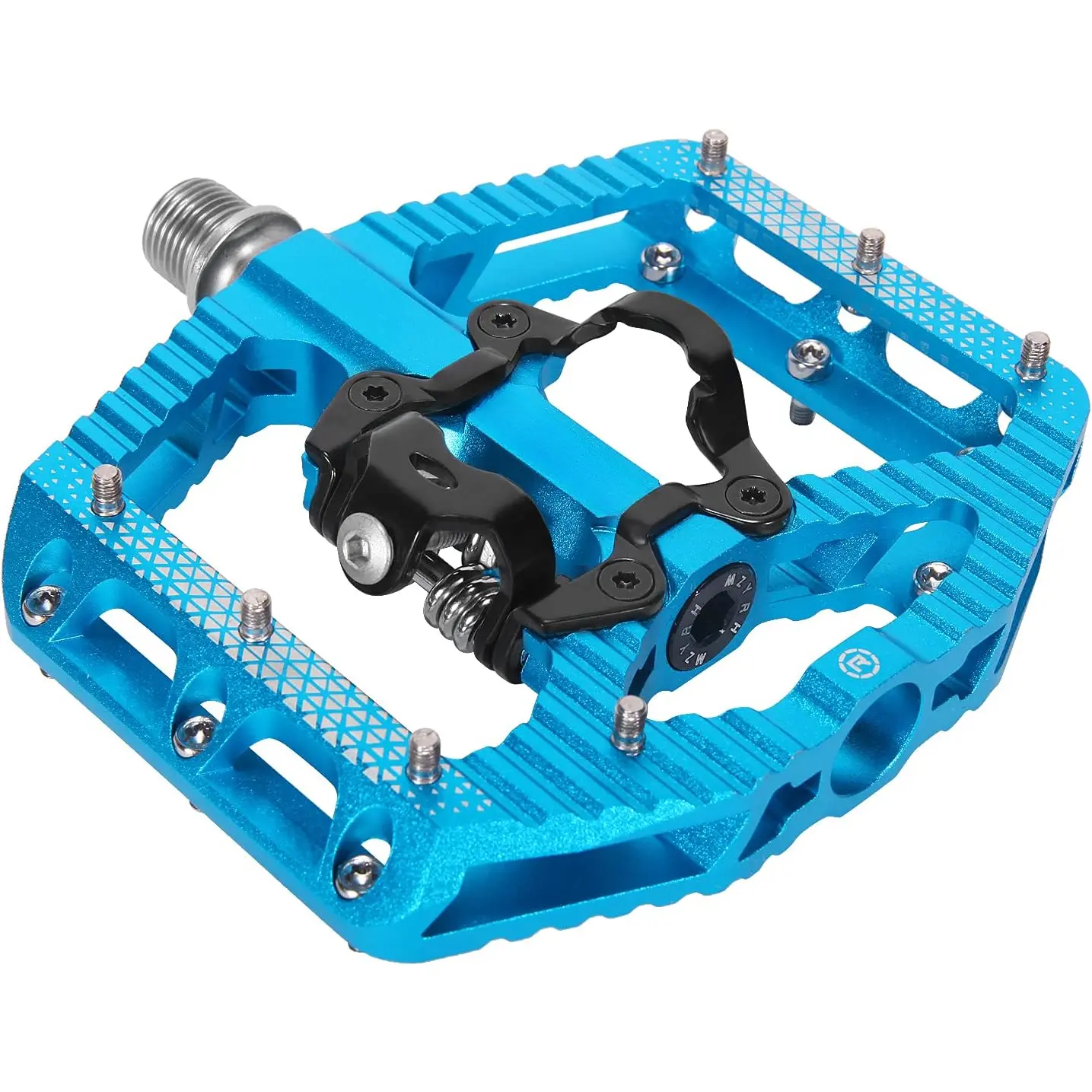 MTB Mountain Bike Pedals 3 Bearing Flat Platform Compatible with SPD,Dual Function Sealed Clipless Aluminum 9/16" Pedals with Cleats for Road