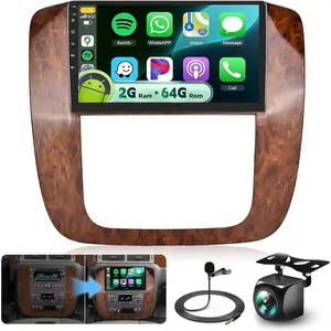 RIMOODY 4G+64G Android 15 Upgrade Car Radio for GMC Yukon Tahoe Suburban, Chevy Silverado 2007-2013, 9" IPS Touch Screen with DSP, Wireless Carplay/Android Auto, Bluetooth, FM/RDS, Backup Camera, Touchscreen Car Radio, Chevy/Gmc