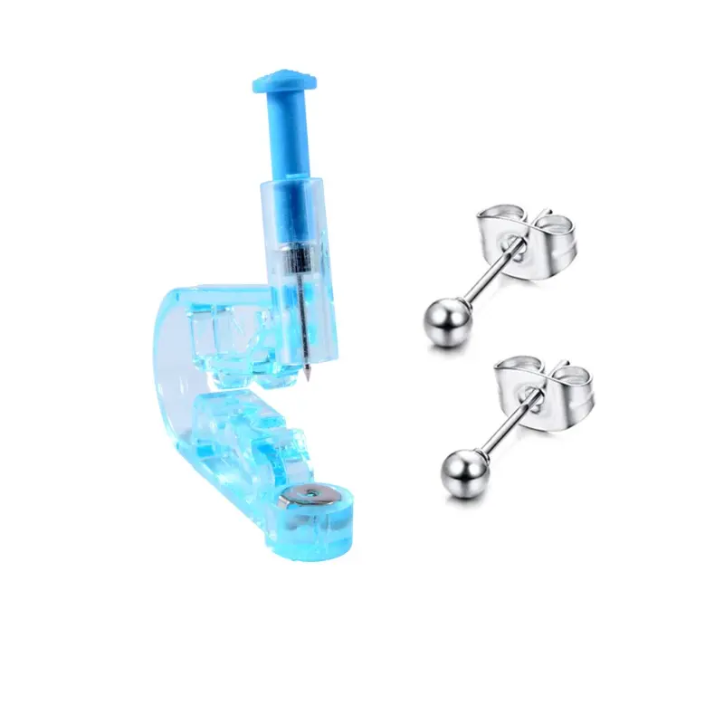 3-Piece Disposable Painless DIY Daith Piercing Safety Accessory Set - Steel Ball, CZ Stud Tool, Cartilage Earring for Sports & Outdoor Protective Gear Use, Cartilage Earring Stud