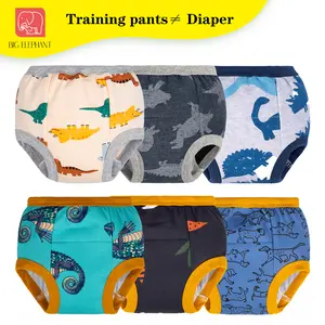 BIG ELEPHANT 6-Pack Potty Training Pants – 100% Cotton Toddler Underwear for Boys and Girls (12M-5T)