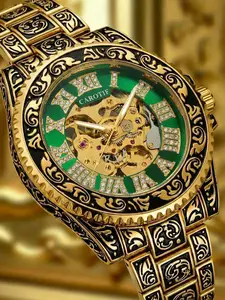 Men's Vintage Elegant Round Dial Full Automatic Mechanical Watch, Fashion Retro Watch for Party, Daily Decor, Trendy All-match & Exquisite Watch for Birthday Gift with Box, Fashionable Wristwatch, Fashionable Watches