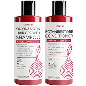 Lemcuh Onion & Biotin Hair Growth Shampoo: Infused With Natural Rosemary Tea Tree Oil Anti Hair Loss Treatment - Scalp Smooths Thincking Formula For Thinning Regrowth For Women Men 12.5 fl oz