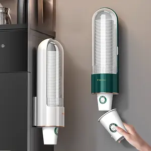 Double Color Plastic Cup with Transparent Lid, Space Saving Stackable Design, Durable Disposable Water Cup, Bathroom Kitchen Office Accessories, Plastic Clear Cups