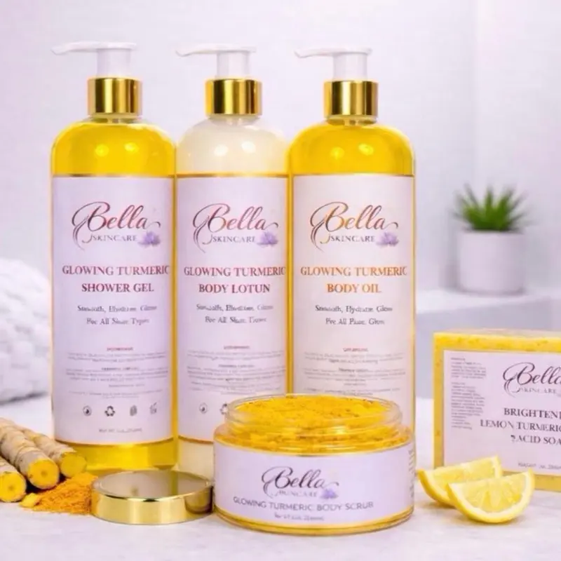 5-Piece Turmeric Skincare Set, Facial Cleansing Kit for All Skin Types