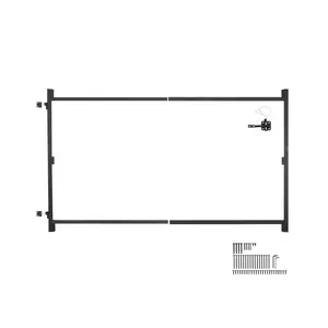 【fathersdaygift】Gate Building Kit Fits 60 to 96 in Wide Openings 6 to 7 ft High Fence Black Door