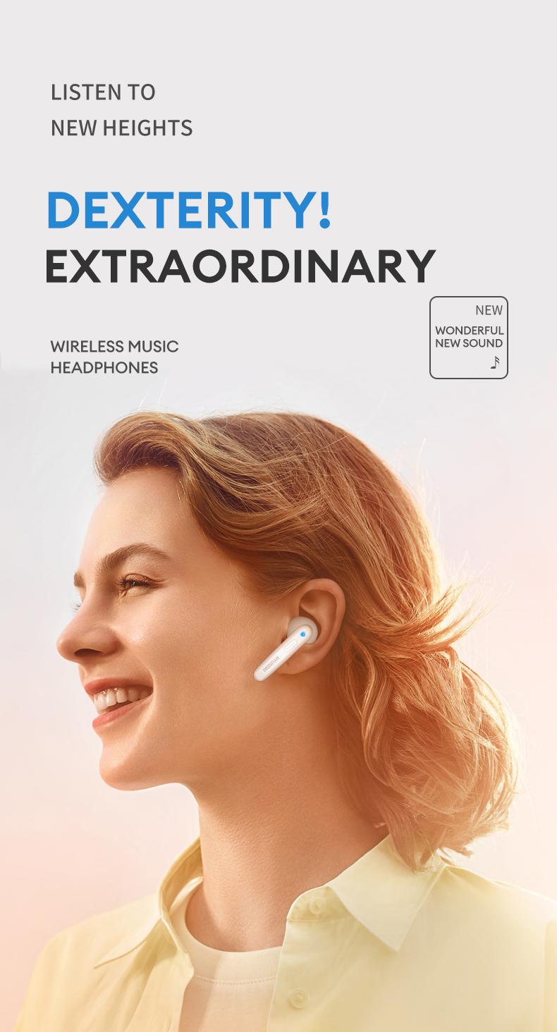 HYUNDAI T17 In-Ear Wireless Headphones with Bluetooth 5.3, Anti-Leakage Shell, Low Latency, Lightweight & Comfortable Fit, Wireless Earbuds for Music & Calls, Compatible with Android & iOS