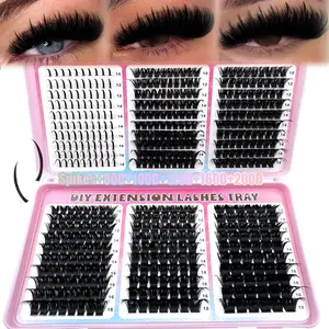Spikes80d100d+120d160d0200dmix False Eyelashes, Dense Wispy Lashes 0.07mm D Curl, Mixed Lengths 10-18mm, Reusable Synthetic Mink Lashes